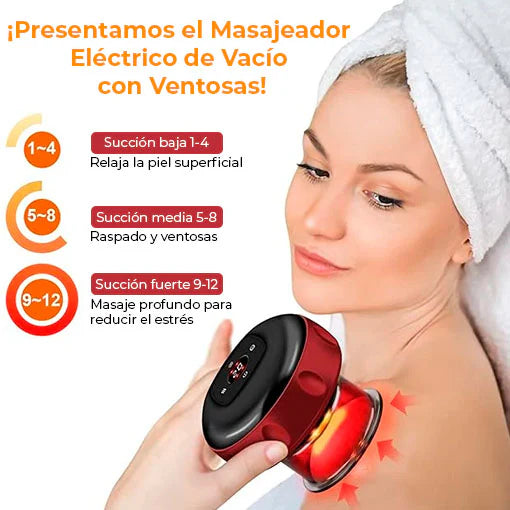 Alivia el dolor muscular y reduce la celulitis con nuestra ventosa masajeadora recargable