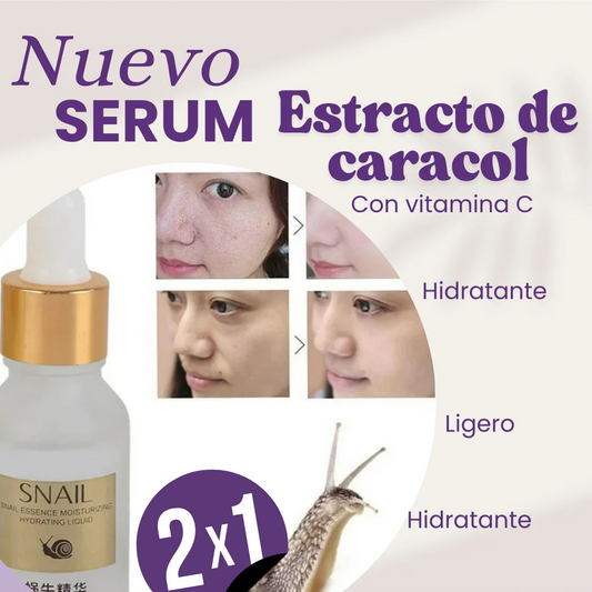 "Serum SnailGlow: dile adiós a las manchas del rostro y luce una piel radiante.✨ LLEVA 2 PAGA 1
